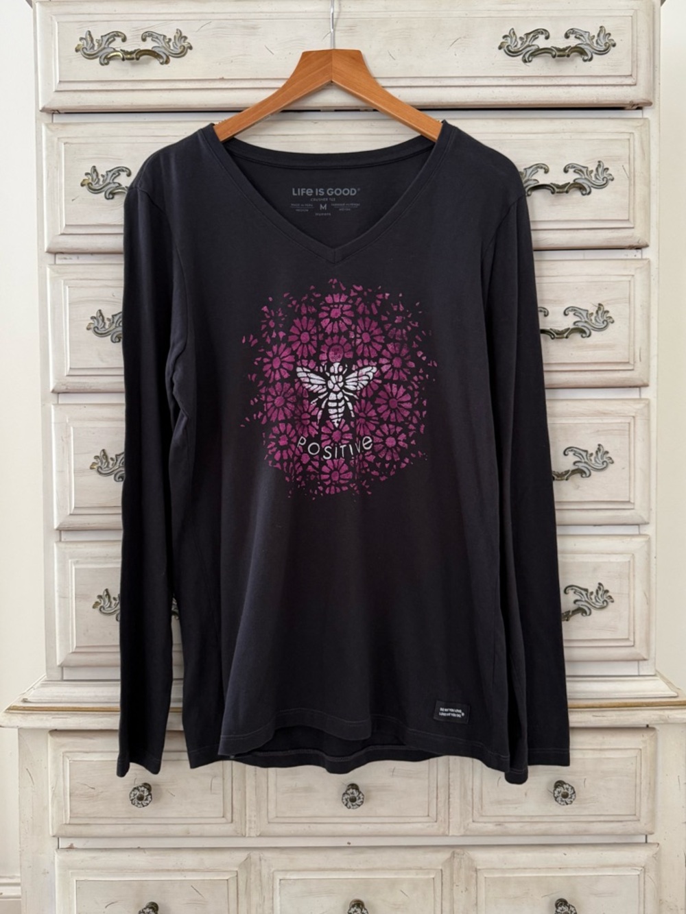 Life is Good Bee Positive Cotton Tee